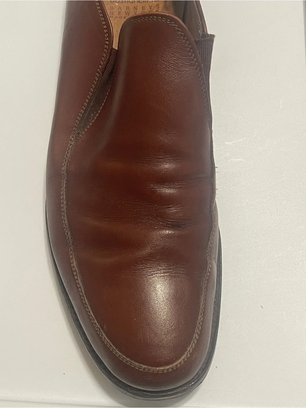 Bastianelli For Barneys New York Italian Leather Dress Shoes Sz 11 Brown Slip On